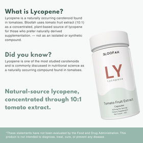 Flacon de Bloofah Lycopène 500mg avec étiquette visible