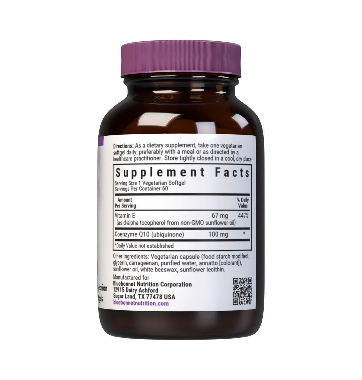 Flacon de BlueBonnet CoQ-10 100 mg avec 60 gélules