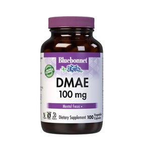 Flacon de BlueBonnet DMAE 100 mg avec 100 capsules végétales