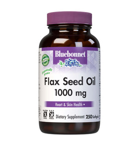 Flacon de BlueBonnet Huile de Graines de Lin 1000 mg, vue de face