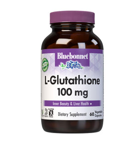 Flacon de BlueBonnet L-Glutathione 100 mg 60 capsules végétales
