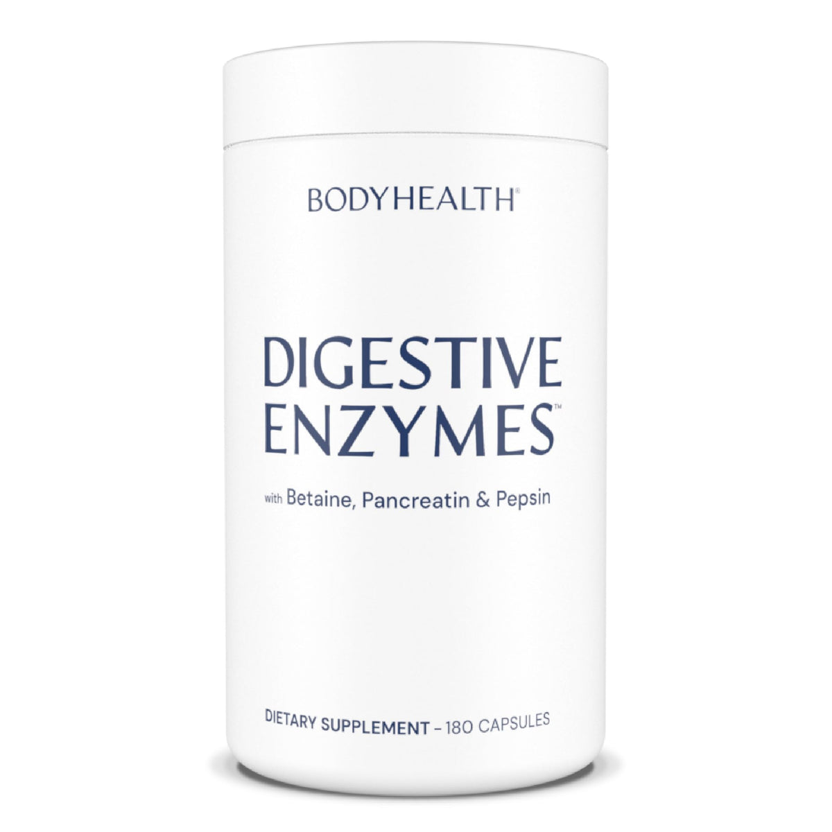 Flacon de BodyHealth Enzymes daily 180 gélules vue de face
