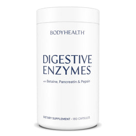 Flacon de BodyHealth Enzymes daily 180 gélules vue de face