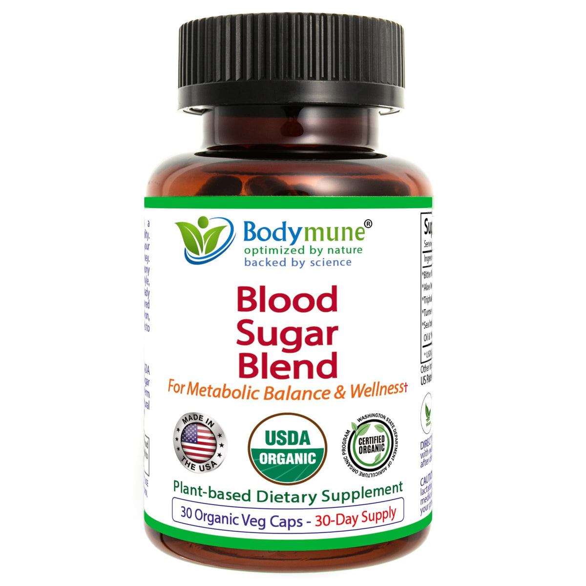 Flacon de Bodymune Complément Alimentaire Sanguin Bio 33 Capsules vue de face