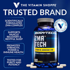 Flacon de BodyTech ZMA Tech avec capsules à l'intérieur