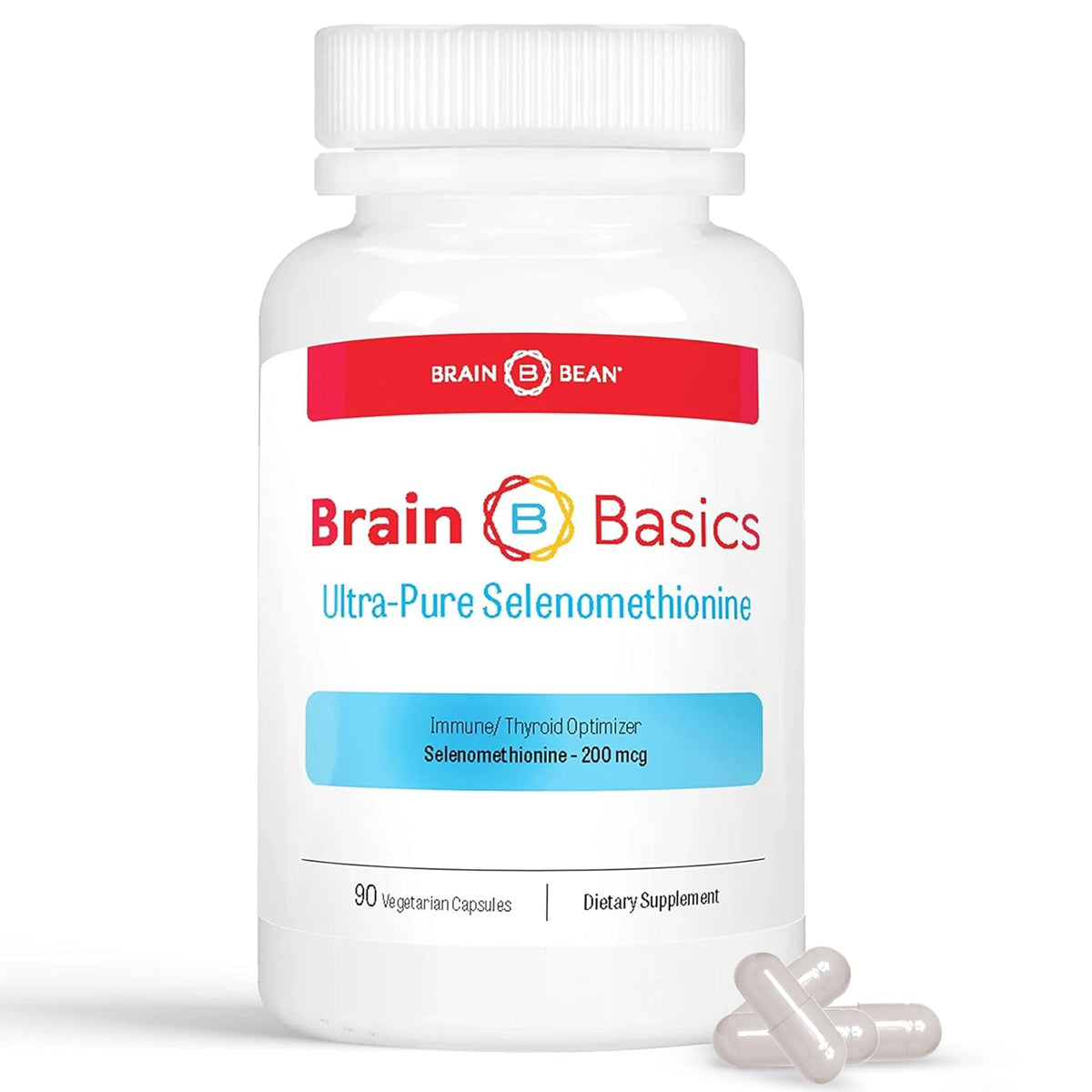 Flacon de Brain Bean Ultra-Pure Selenomethionine 200 mcg, 90 capsules