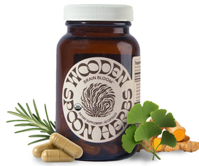Flacon de Brain Bloom de Wooden Spoon Herbs vue avant avec 60 capsules