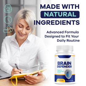 Flacon de Brain Defender avec étiquette visible