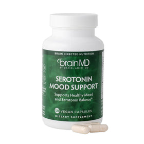 Flacon de BrainMD Complément Alimentaire Soutien de l'Humeur 120 Capsules vue de face