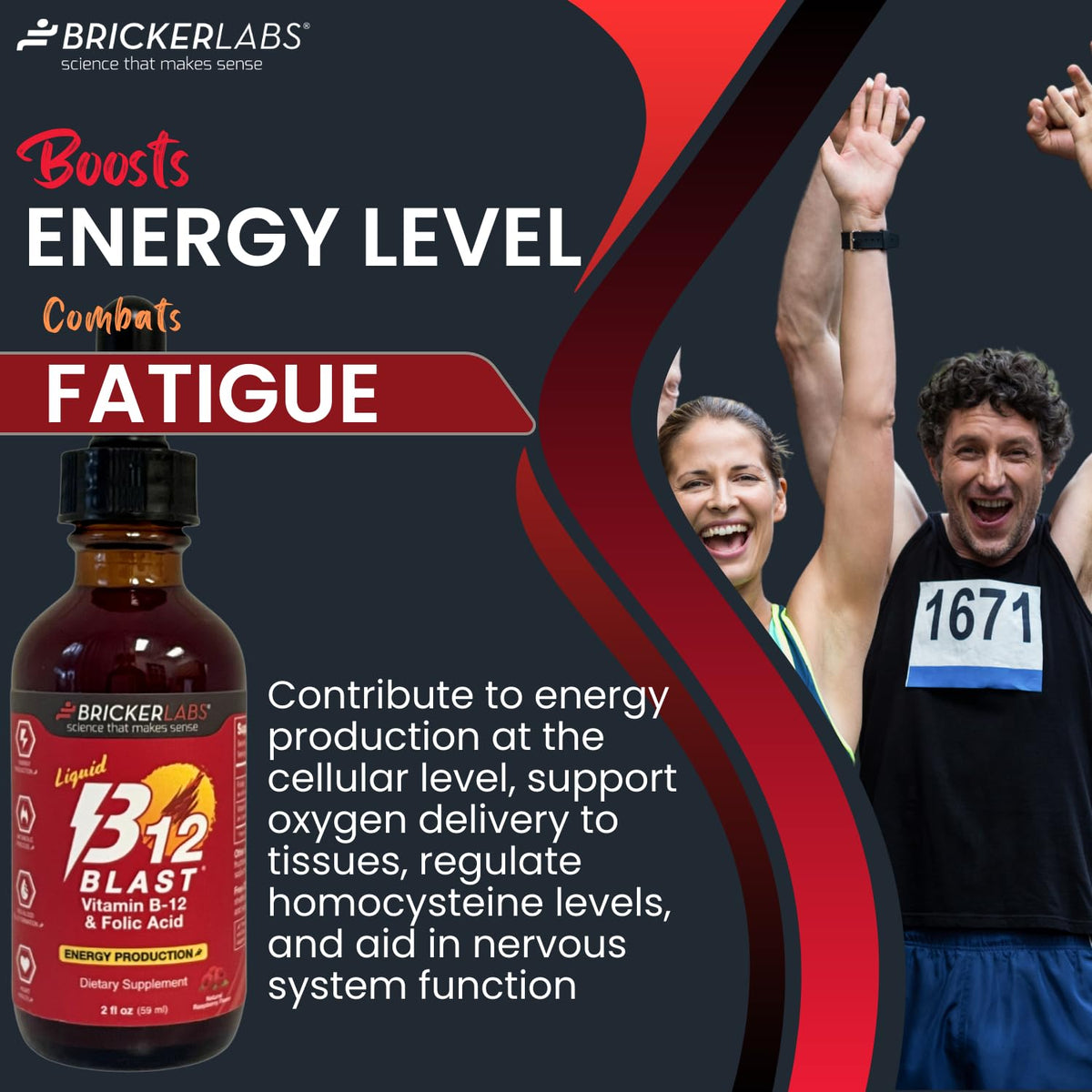Flacon de Bricker Labs B-12 Blast avec fond clair