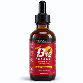 Flacon de Bricker Labs B-12 Blast Vitamine B12 et Acide Folique 2 fl oz vue avant