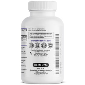 Flacon de Bronson L-Theanine 200 mg ouvert avec capsules visibles