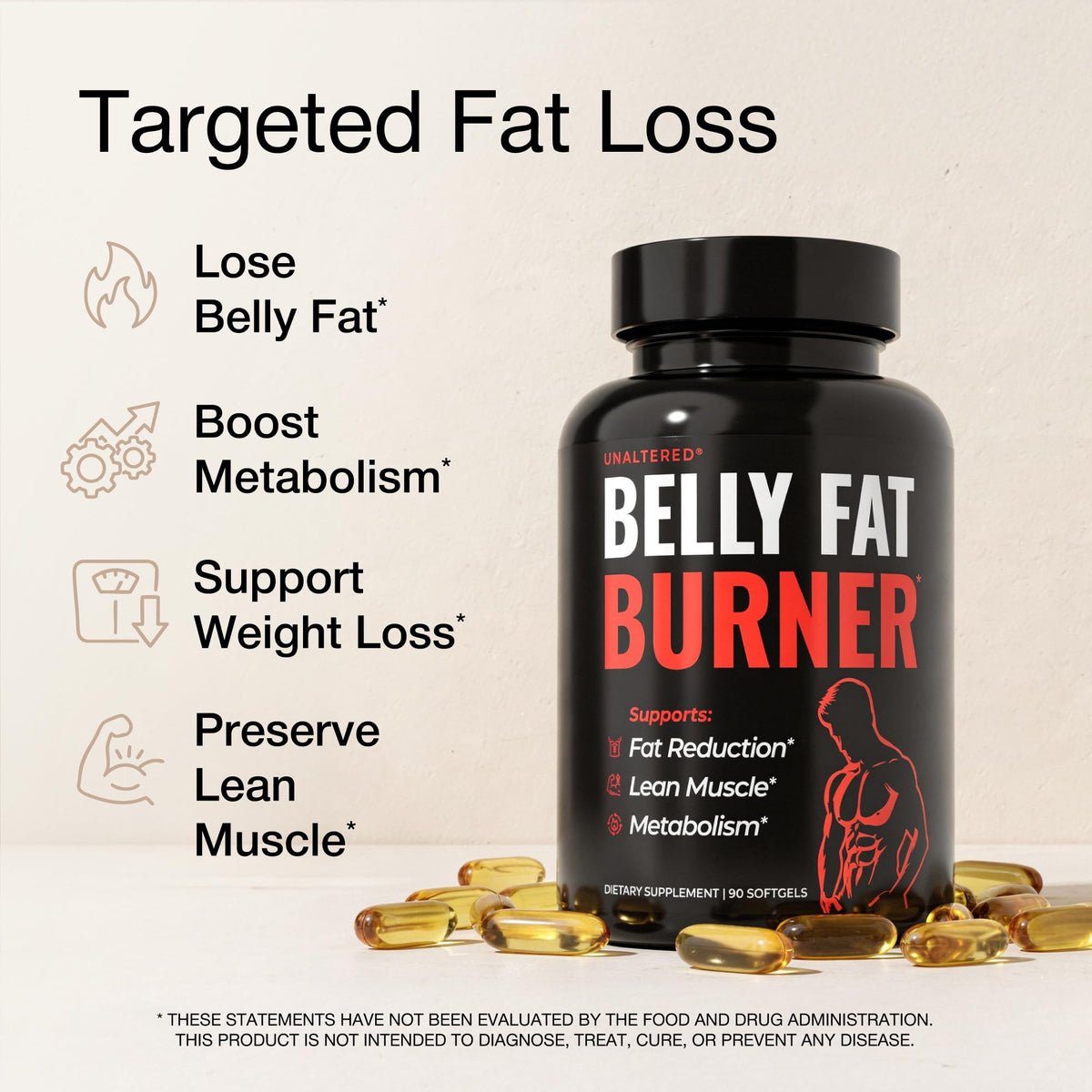 Flacon de Brûleur de Graisse Abdominale UNALTERED avec capsules