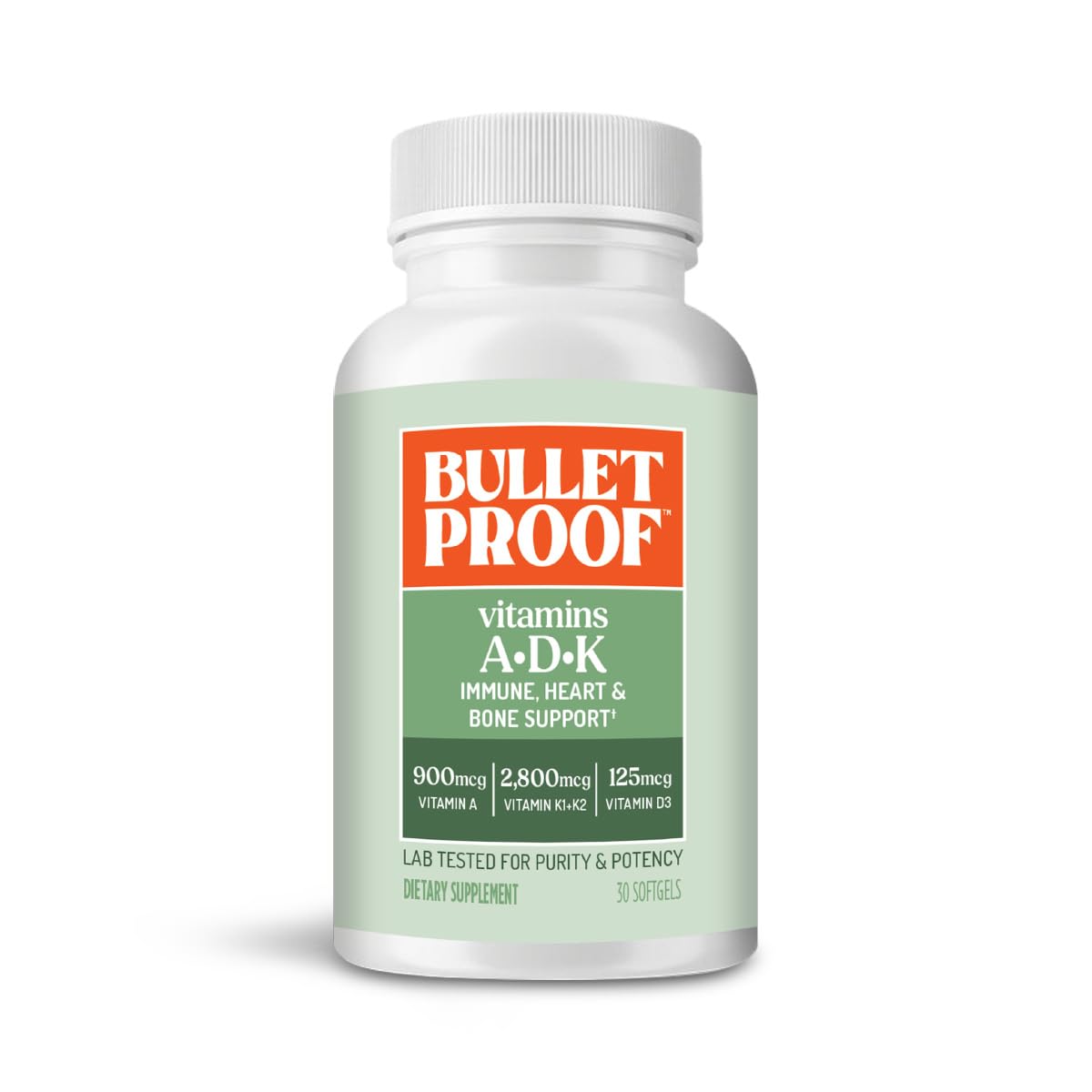 Flacon de Bulletproof Vitamines A-D-K 30 capsules