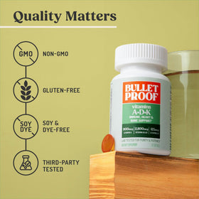 Flacon de Bulletproof Vitamines A-D-K ouvert