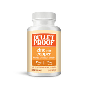 Flacon de Bulletproof Zinc avec Cuivre 120 capsules vue avant