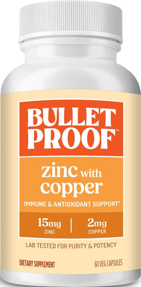 Flacon de Bulletproof Zinc avec Cuivre 60 capsules