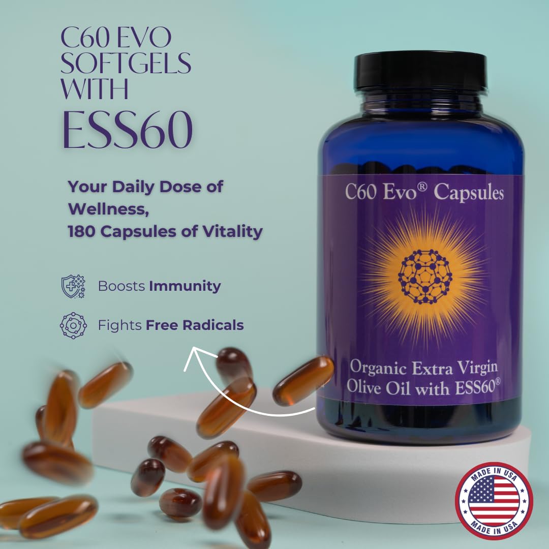 Flacon de C60 Evo Capsules d'Huile d'Olive avec étiquette