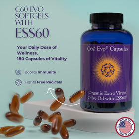 Flacon de C60 Evo Capsules d'Huile d'Olive avec étiquette