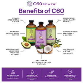 Flacon de C60 Purple Power avec étiquette et bouchon