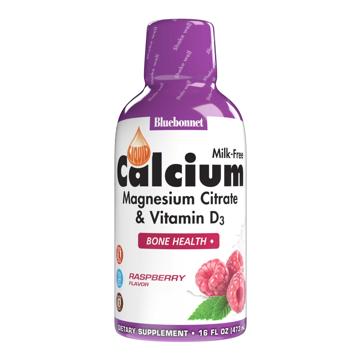 Flacon de Calcium Citrate Liquide BlueBonnet 16 fl oz vue de face