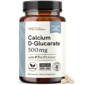 Flacon de Calcium D-Glucarate 500mg SMNutrition vue de face