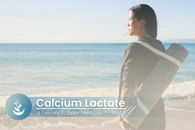 Flacon de Calcium Lactate avec dimensions 10,2 x 5,1 x 5,1 cm