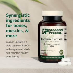 Flacon de Calcium Lactate Standard Process avec étiquette
