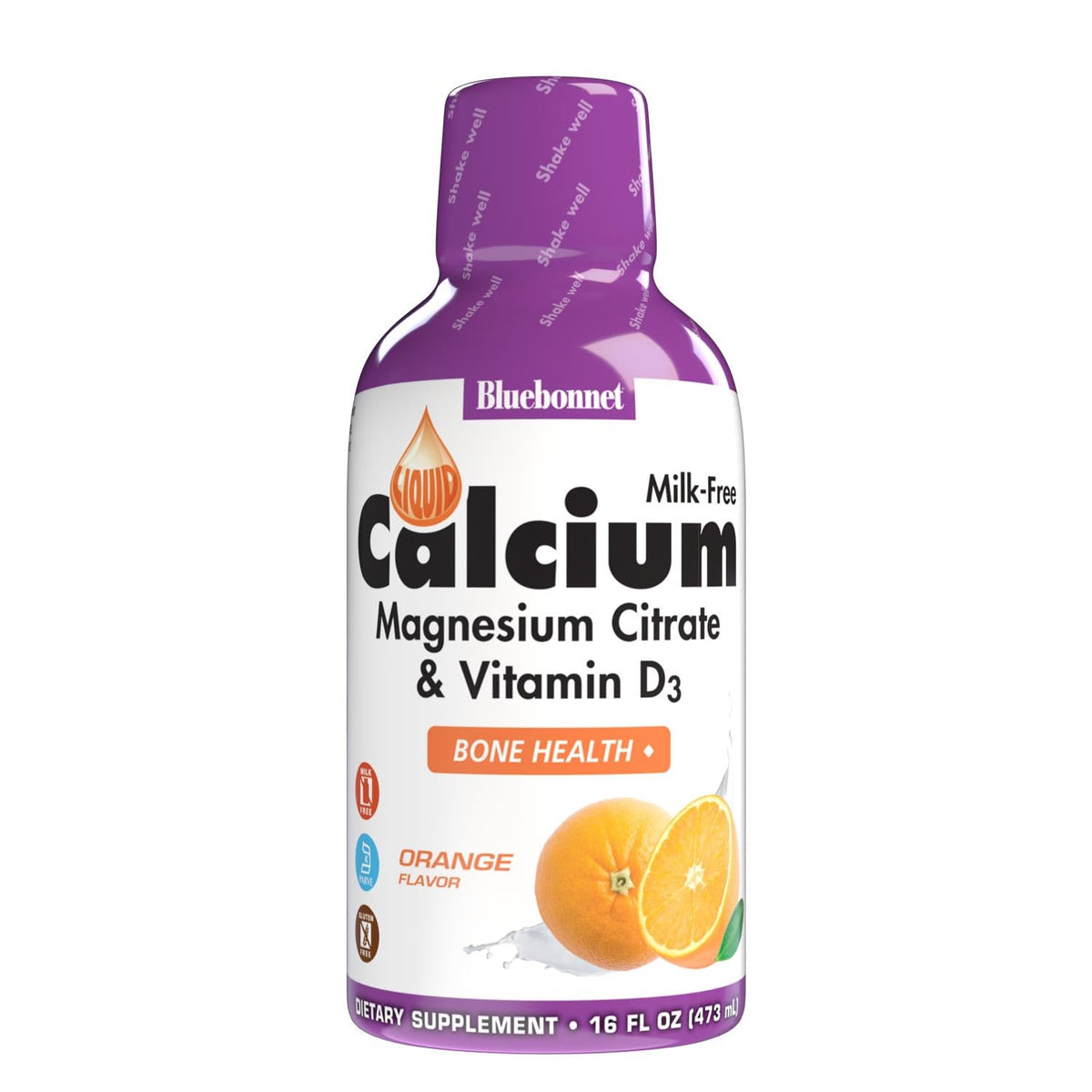 Flacon de Calcium Liquide BlueBonnet 16 fl oz vue de face