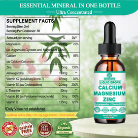 Flacon de Calcium Magnésium Zinc WellVeraVida avec des framboises fraîches