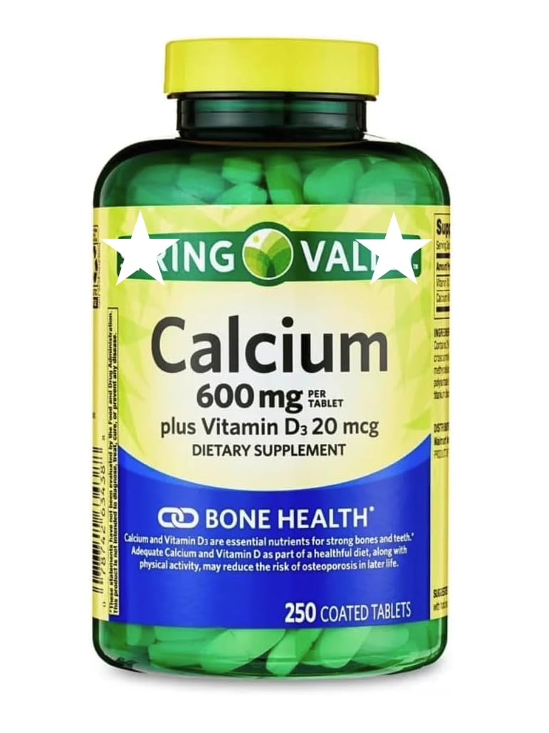Flacon de Calcium Plus Vitamine D 600 mg, 250 tablettes, vue avant
