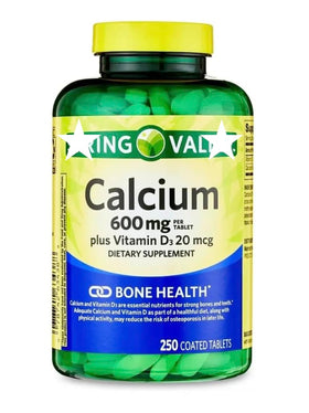 Flacon de Calcium Plus Vitamine D 600 mg, 250 tablettes, vue avant