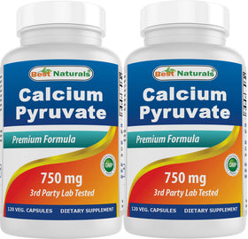 Flacon de Calcium Pyruvate 750 mg Best Naturals avec 120 capsules