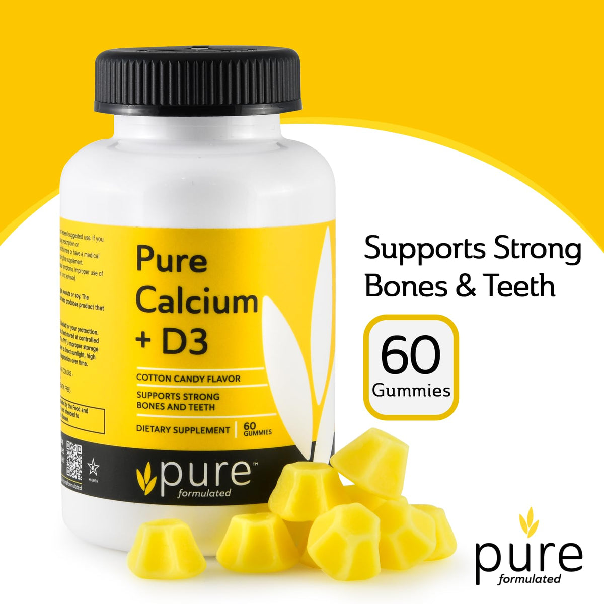 Flacon de Calcium Végétal avec Vitamine D3 ouvert, gélifiés à l'intérieur