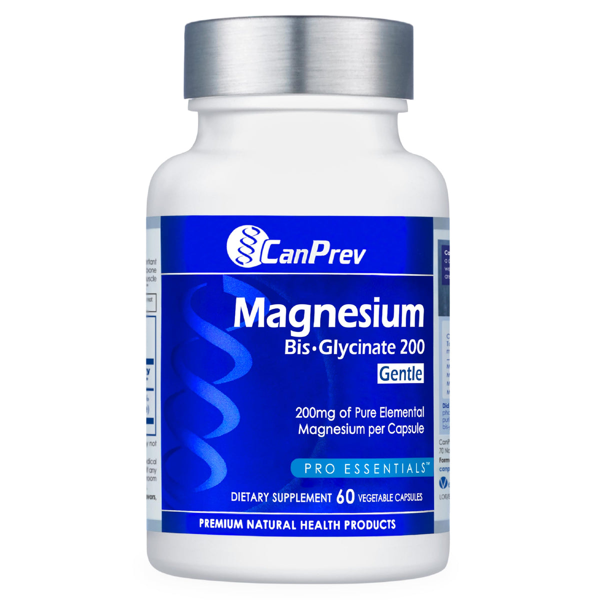 Flacon de CanPrev Magnésium Glycinate 200mg 60 capsules végétaliennes