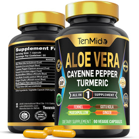 Flacon de capsules Aloe Vera Tenmido 90 capsules vue avant