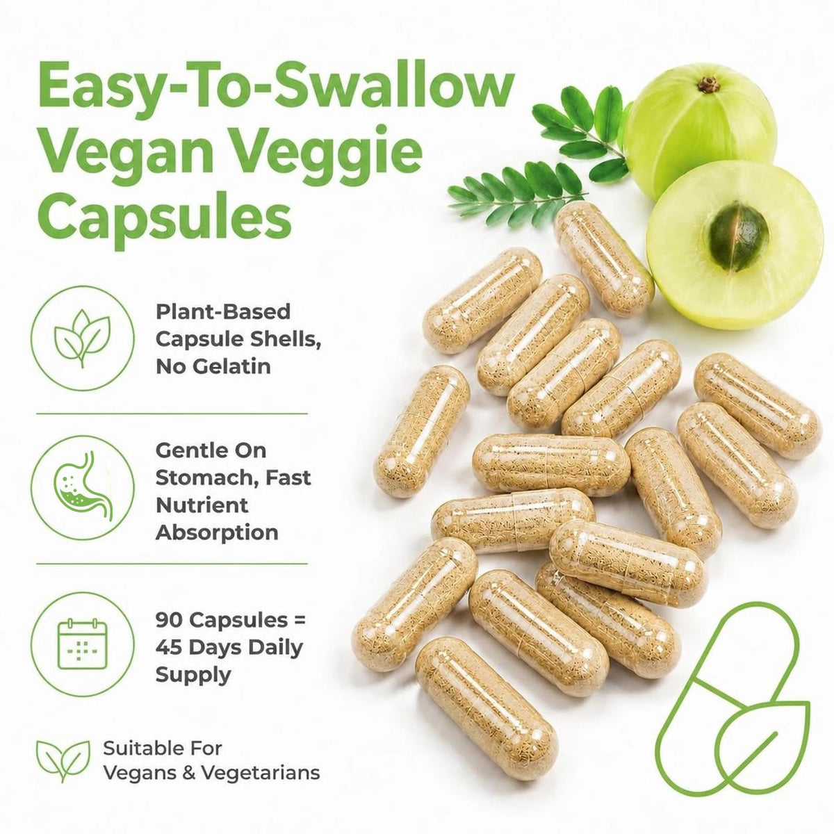 Flacon de capsules Amla bio HWMS avec une main tenant le flacon