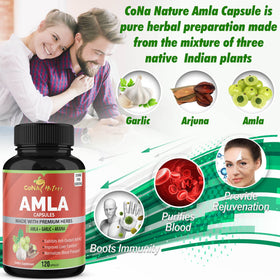 Flacon de capsules Amla Bio ouvert avec capsules visibles