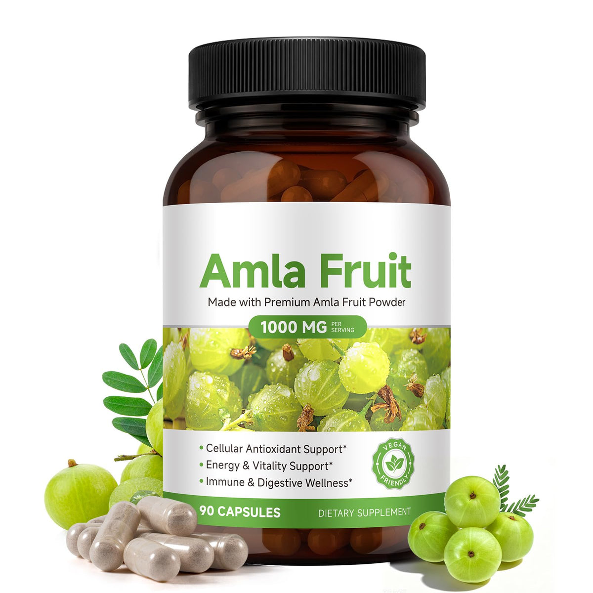 Flacon de capsules Amla JYVGNLXS 1000mg 120 capsules