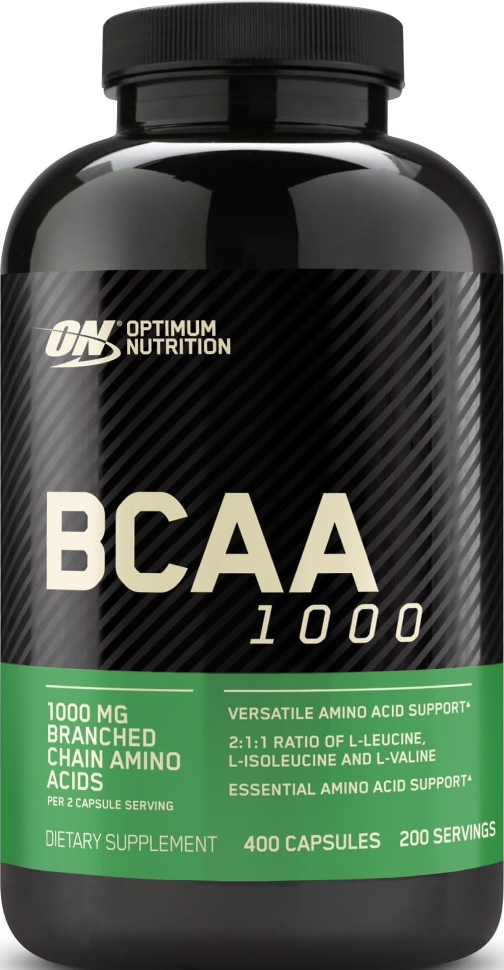 Flacon de capsules BCAA Optimum Nutrition 1000mg vue de face