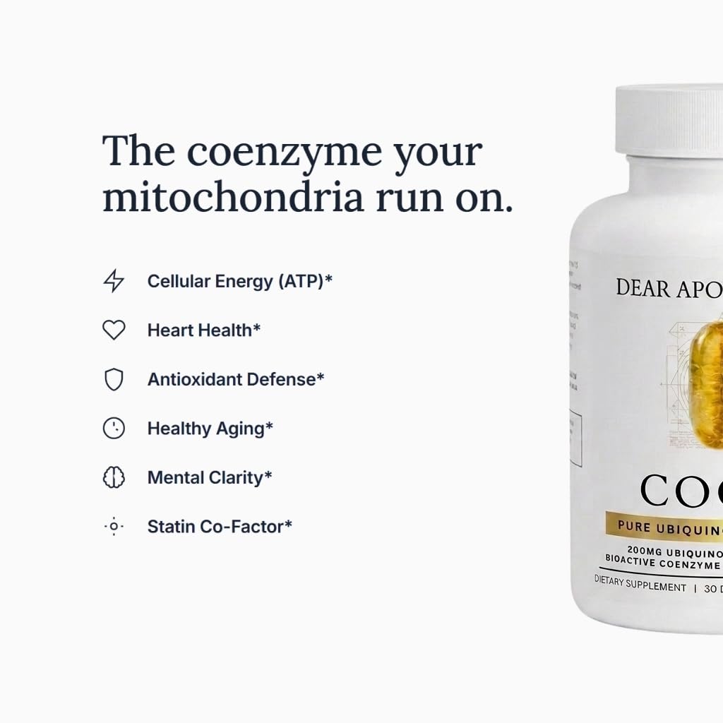 Flacon de capsules Coenzyme Q10 200mg Dear Apothecary