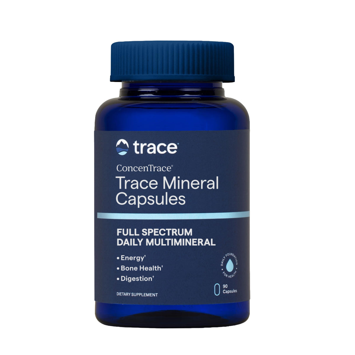 Flacon de capsules ConcenTrace de Trace Minerals vue de face
