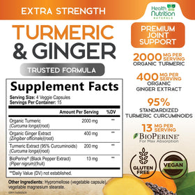 Flacon de capsules Curcuma 2200mg, étiquette visible