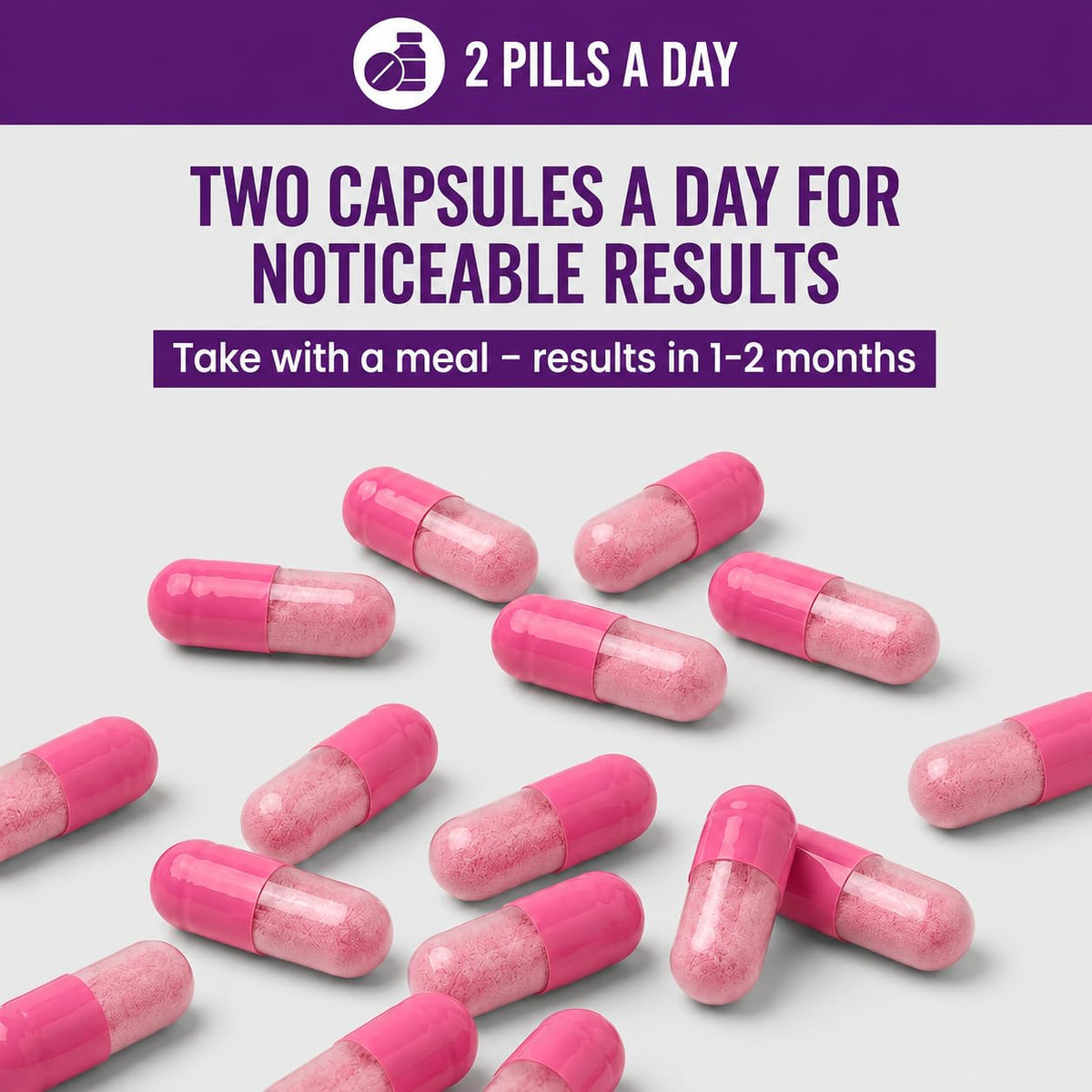 Flacon de capsules d'amélioration de poitrine avec étiquette visible