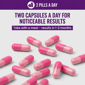 Flacon de capsules d'amélioration de poitrine avec étiquette visible