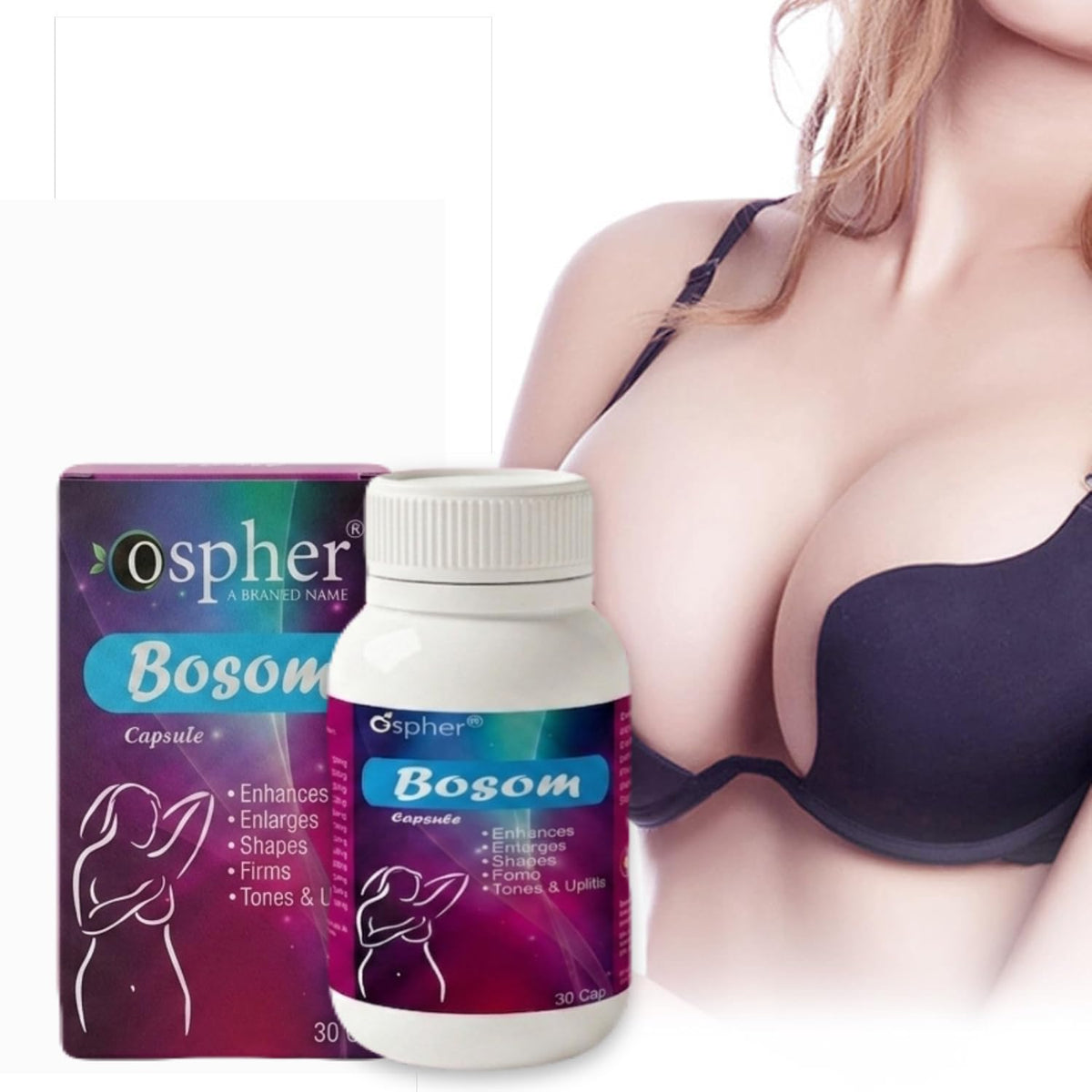 Flacon de capsules d'amélioration de poitrine Generic - 30 capsules