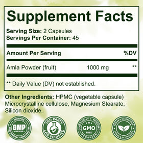Flacon de capsules d'Amla Kenofor 1000mg avec arrière-plan naturel