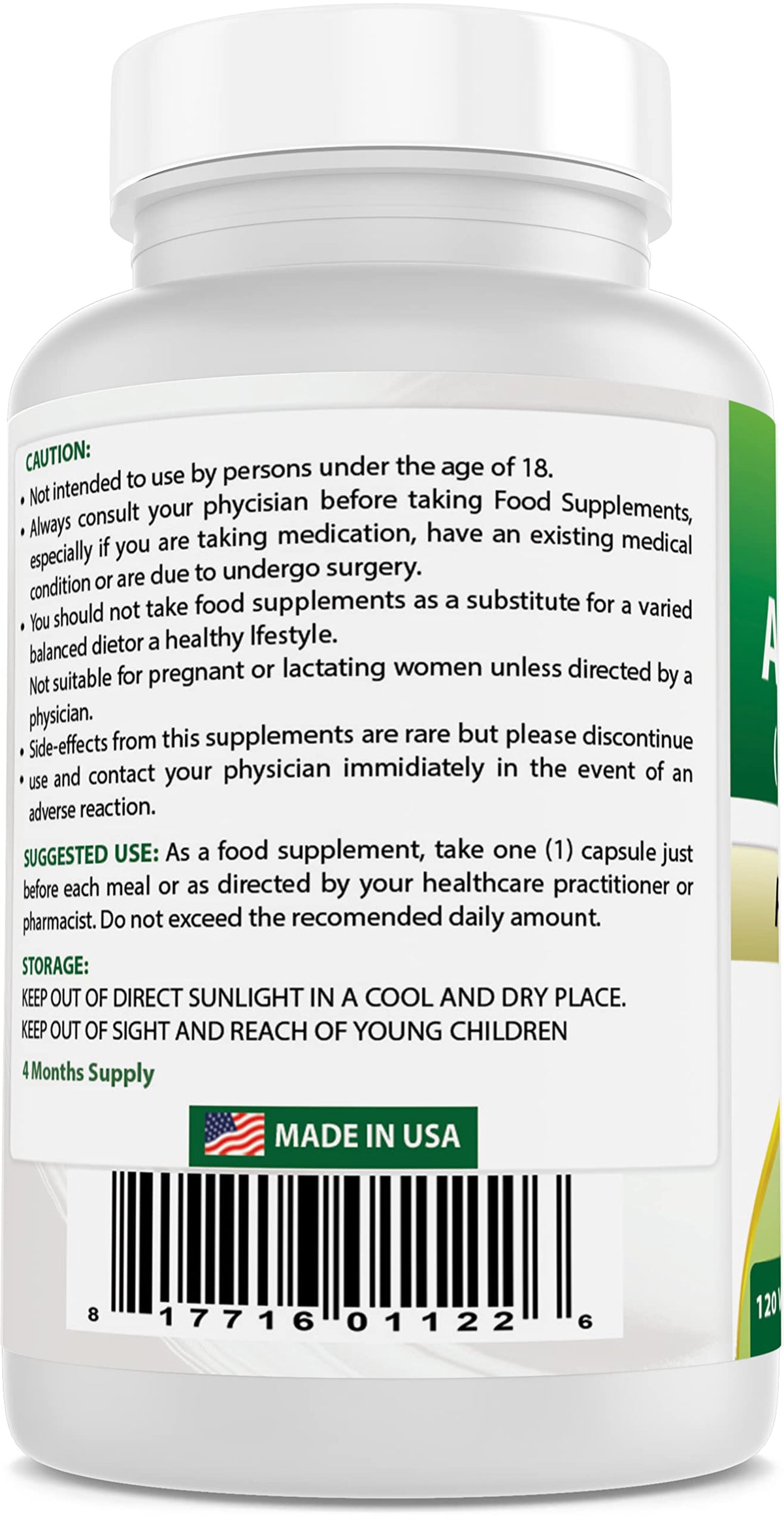 Flacon de capsules d'Ashwagandha Best Naturals sur fond blanc