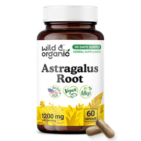 Flacon de capsules d'Astragale Wild & Organic 1200 mg, 60 capsules