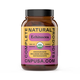 Flacon de capsules d'échinacée bio 600mg de Complete Natural Products